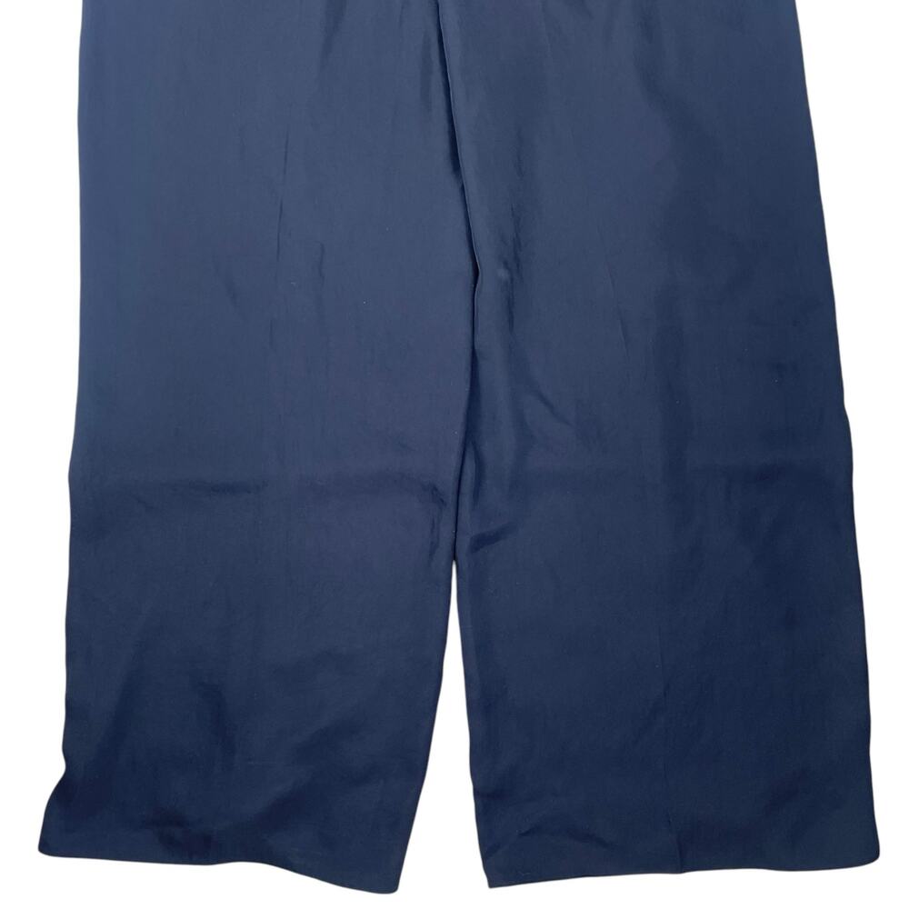 Theory Wide Leg Cropped Pants Washed Twill Navy Blue Size 00 - Picture 9 of 11